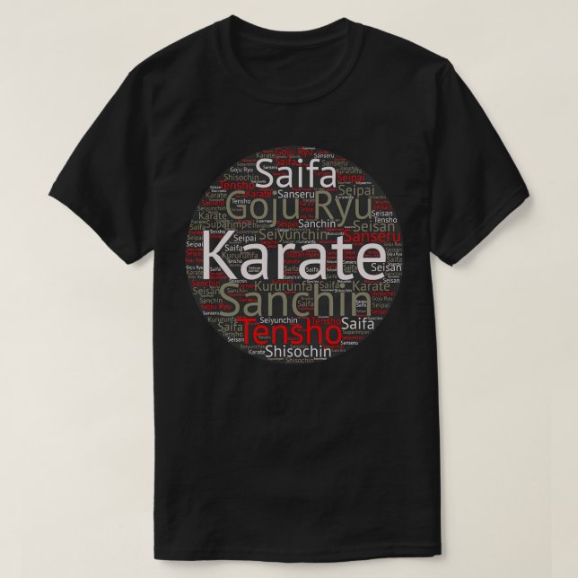 Goju Karate Kata Ord Cloud T Shirt (Design framsida)