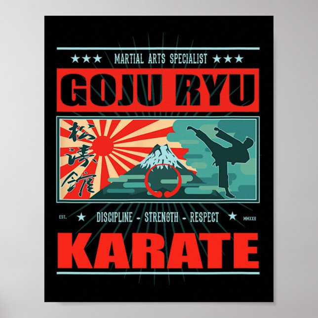 Goju Ryu Karate Kanji Poster (Framsidan)