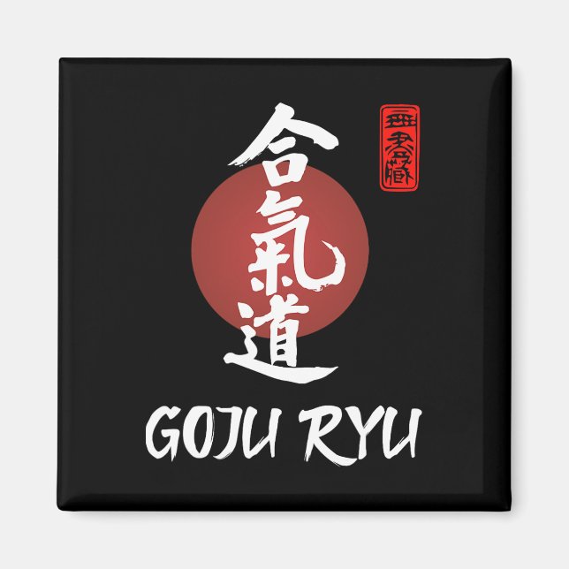 Goju Ryu Karate Uniform Goju Ryu Uniform Calligrap Magnet (Framsidan)