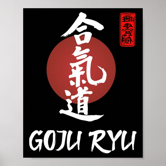 Goju Ryu Karate Uniform Goju Ryu Uniform Calligrap Poster (Framsidan)