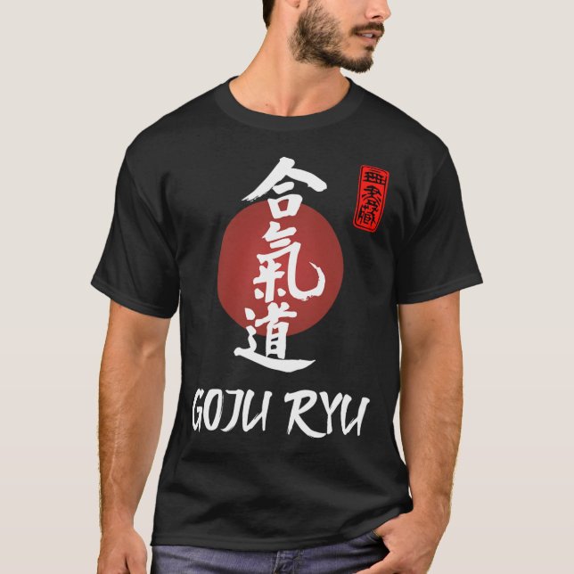 Goju Ryu Karate Uniform Goju Ryu Uniform Calligrap T Shirt (Framsida)