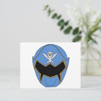 Gokai Super Mega Blå Hjälm Postkort Vykort