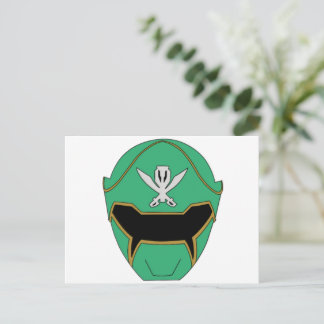 Gokai Super Mega Grön hjälm postkort Vykort