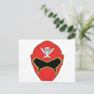 Gokai Super Mega Röd hjälm postkort Vykort