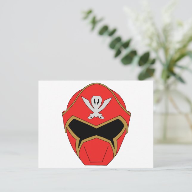 Gokai Super Mega Röd hjälm postkort Vykort (Stående Fram)