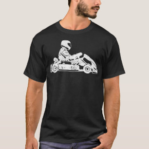Gokart Kart Tävla Driver Karting Retro Gift 3 T Shirt
