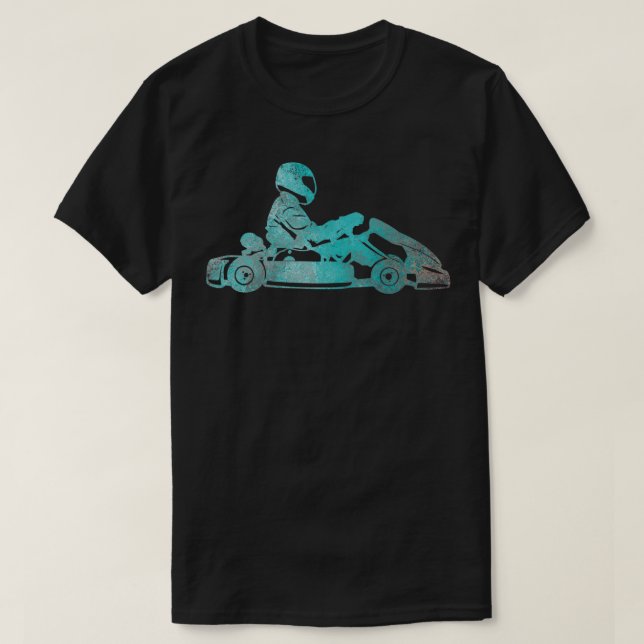 Gokart Kart Tävla Driver Karting Retro Gift 8 T Shirt (Design framsida)