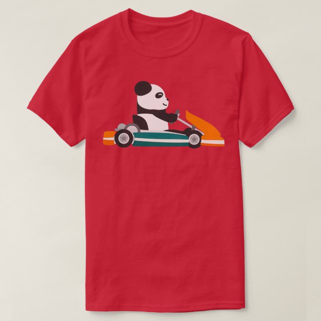 Gokart panda tävla car panda t shirt (Design framsida)