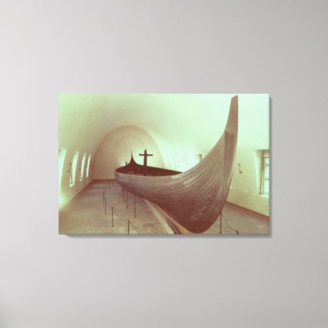 Gokstads långskeppsfartyg (trä) canvastryck (Framsida)