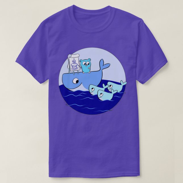 Golang gopher docker t shirt (Design framsida)