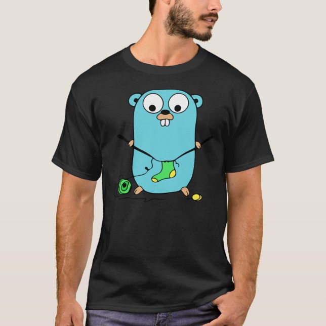Golang Gopher Go Knitting Classic T-Shirt (Framsida)