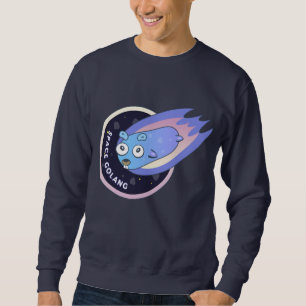 Golang gopher space comet lång ärmad tröja