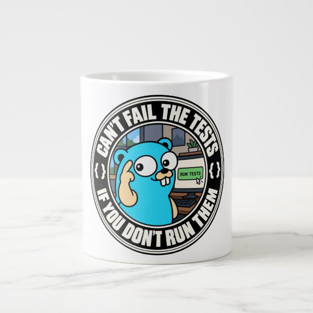 Golang Gopher Test meme Jumbo Mugg (Framsidan)