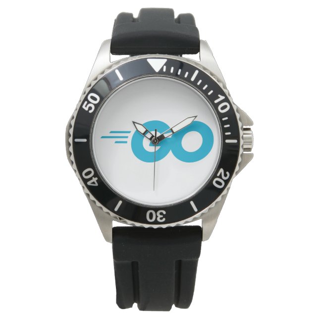 Golang Logotyp (Go Programming Language) Armbandsur (Framsida)