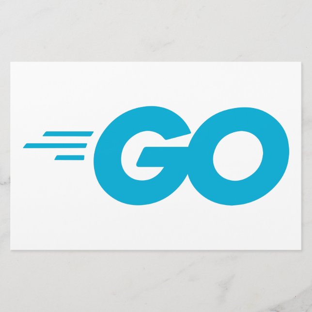 Golang Logotyp (Go Programming Language) Brevpapper (Framsida)
