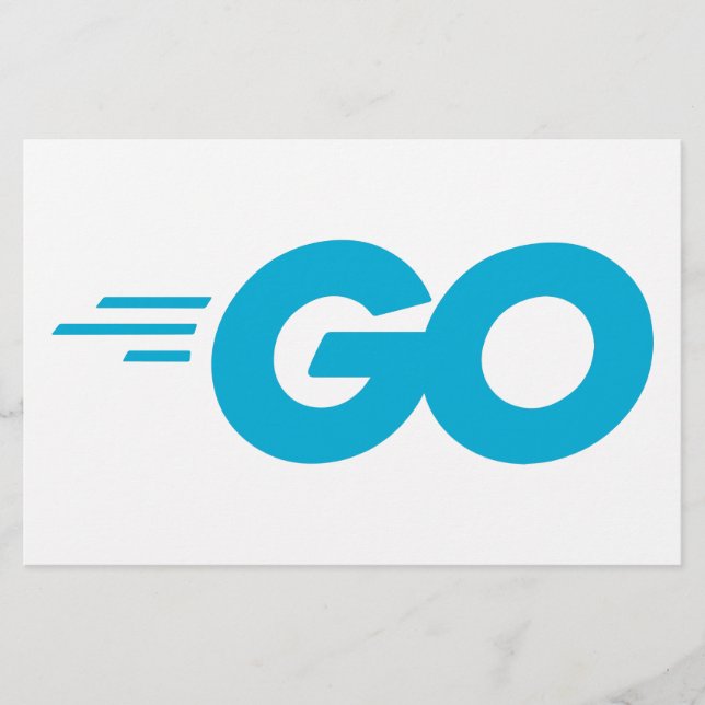 Golang Logotyp (Go Programming Language) Brevpapper (Framsida)