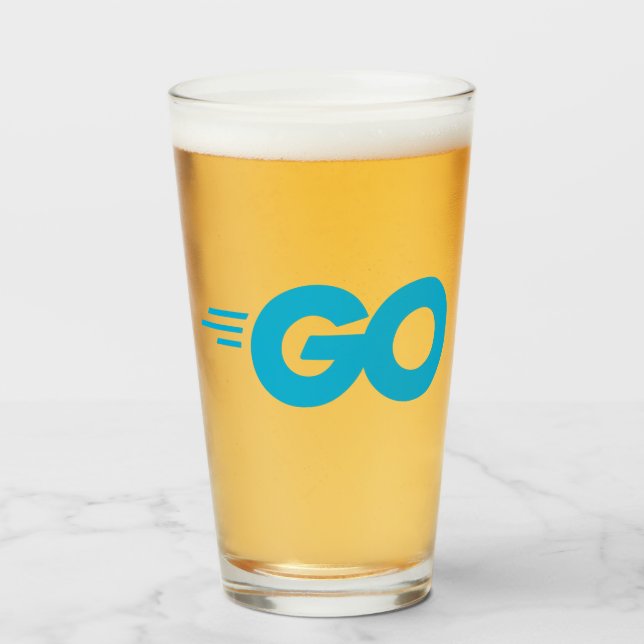 Golang Logotyp (Go Programming Language) Glaskopp (Framsida fylld)