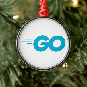 Golang Logotyp (Go Programming Language) Julgransprydnad Metall