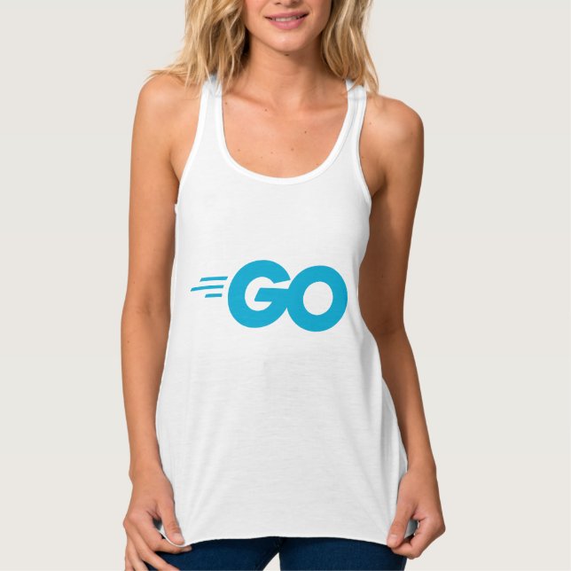 Golang Logotyp (Go Programming Language) Linne Med Racerback (Framsida)