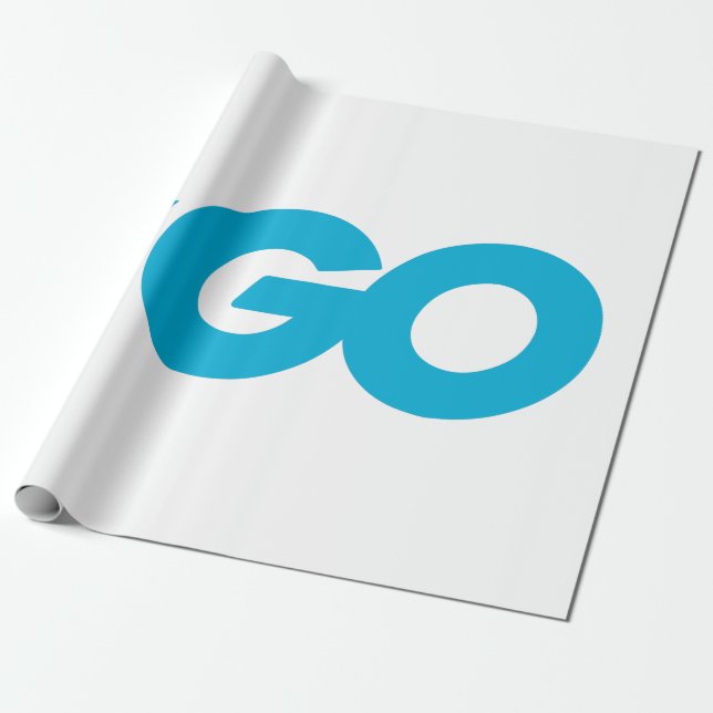 Golang Logotyp (Go Programming Language) Presentpapper (Utrullad)