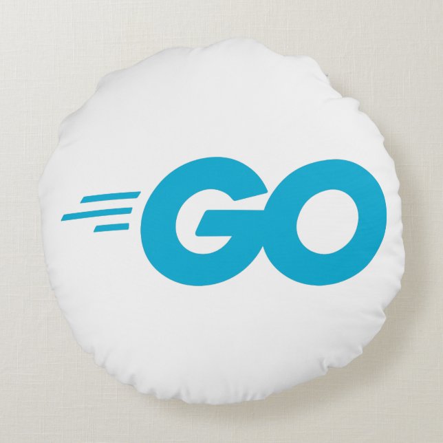Golang Logotyp (Go Programming Language) Rund Kudde (Baksidan)