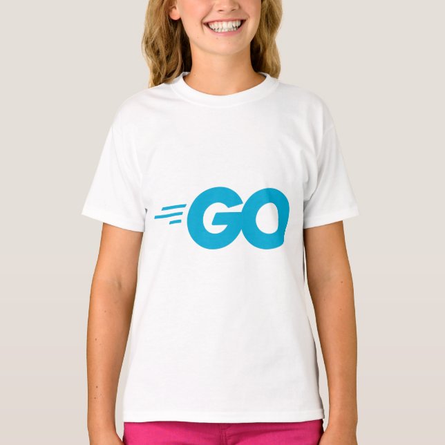 Golang Logotyp (Go Programming Language) T Shirt (Framsida)