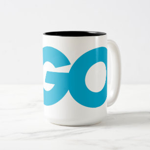 Golang Logotyp (Go Programming Language) Två-Tonad Mugg