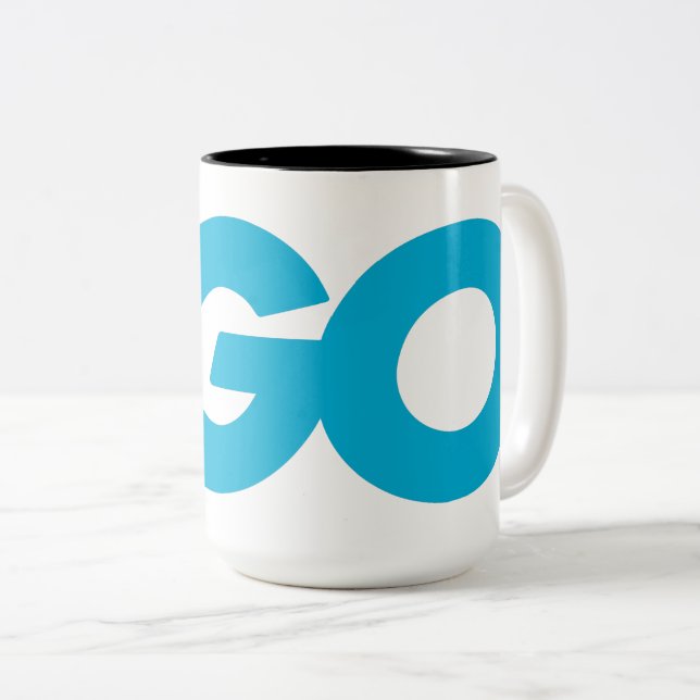 Golang Logotyp (Go Programming Language) Två-Tonad Mugg (Framsida höger)