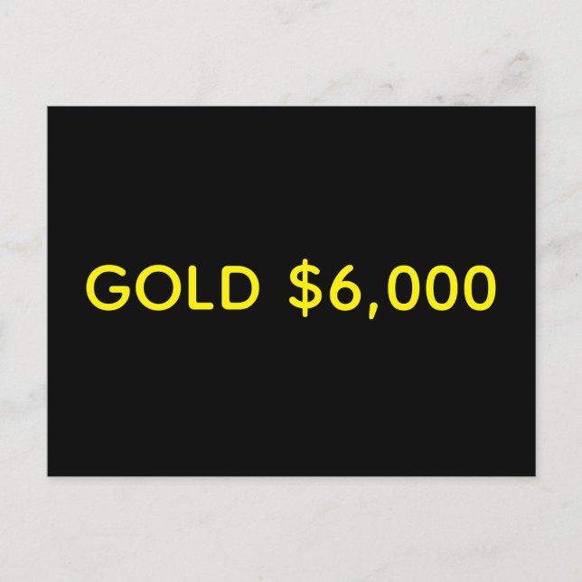 Gold $6,000 Market Celebration Vykort (Framsida)
