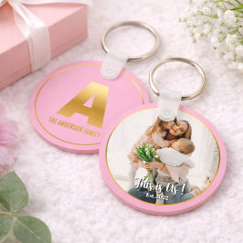 Gold Alfabet Letter Button sleutelhanger Nyckelring