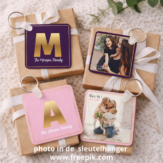 Gold Alfabet Letter Button sleutelhanger Nyckelring
