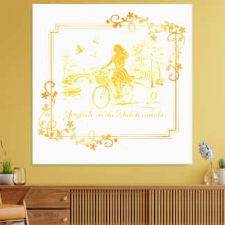 Gold Amsterdam Arched Bridges Charm Canvastryck