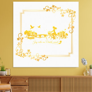 Gold Amsterdam Arched Bridges Charm Canvastryck