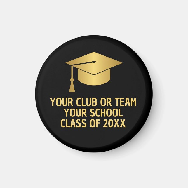 Gold and Black Custom Graduation  Magnet (Framsidan)
