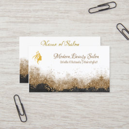  Gold and black Hairstylist  Salon Visitkort