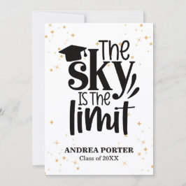 Gold and Black The Sky Is The Limit Party Inbjudningar