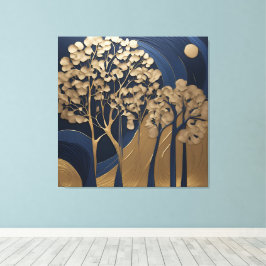 Gold and blue shades AI art  Canvastryck