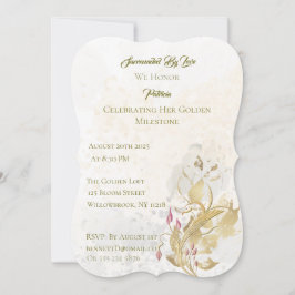 Gold and Blush Floral 50th Birthday Invitation  Inbjudningar