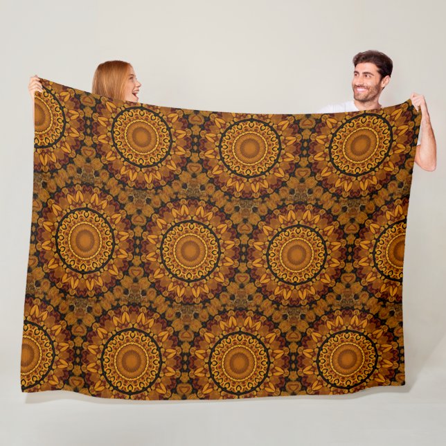 Gold and Brown Fleece Blanket (På plats)