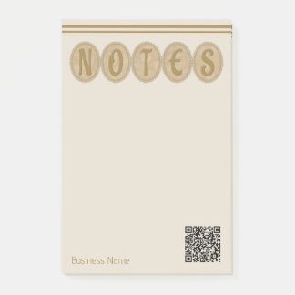 Gold And Cream Fancy Business Circle Notepad Post-it Block