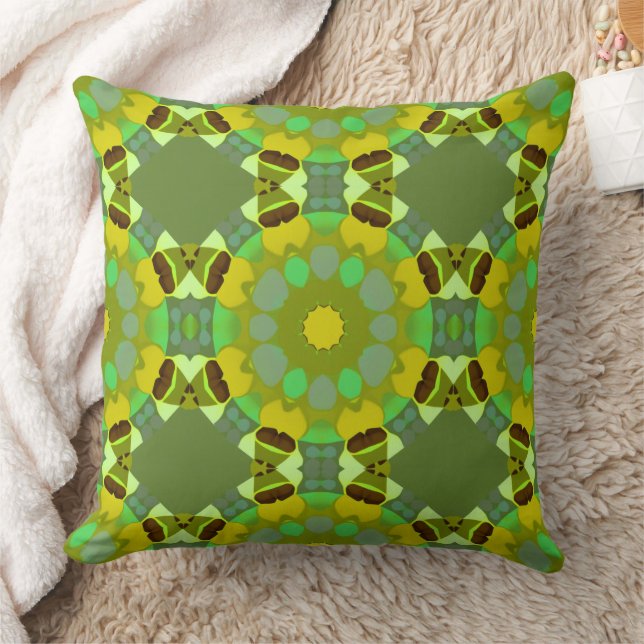 Gold and Green Throw Pillow Kudde (Filt)
