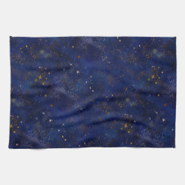 Gold and Navy Stars Kökshandduk