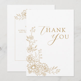 Gold and White Botanical Daisy Garden Wedding Tack Kort