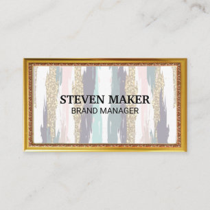 Gold Antique Border Boho Design Visitkort