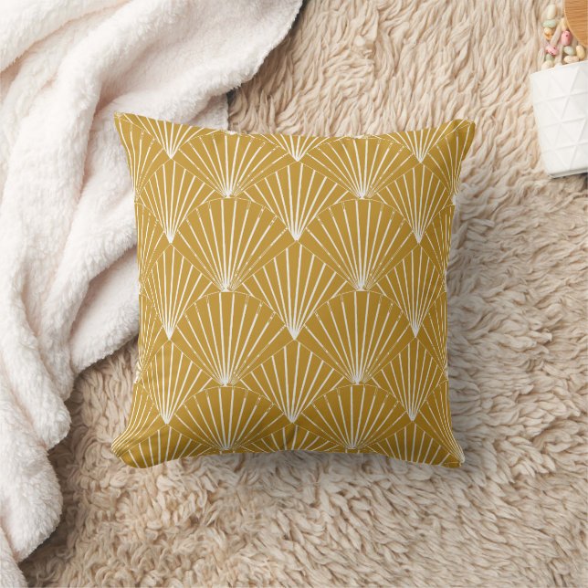 Gold Art Deco Design Kudde (Filt)