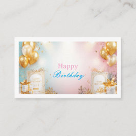 Gold Balloon Birthday Enclosure Card Tilläggskort
