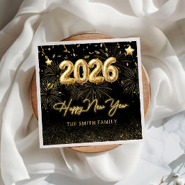 Gold Balloon New Years Eve Party Paper Napkin Pappersservett