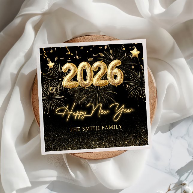 Gold Balloon New Years Eve Party Paper Napkin Pappersservett (Skapare uppladdad)