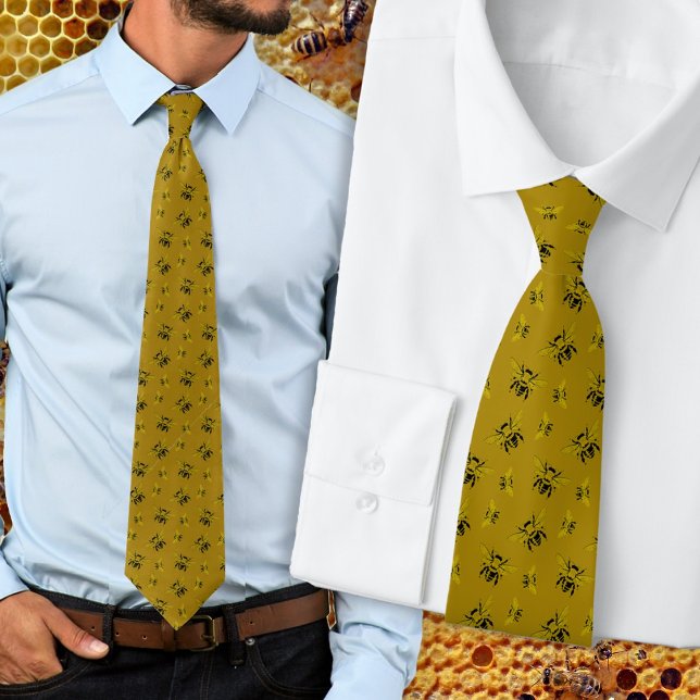 Gold Bees Patterned Neck Tie Slips (Skapare uppladdad)