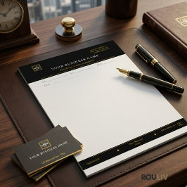 Gold Black Executive Letterhead | Luxury Business  Brevhuvud